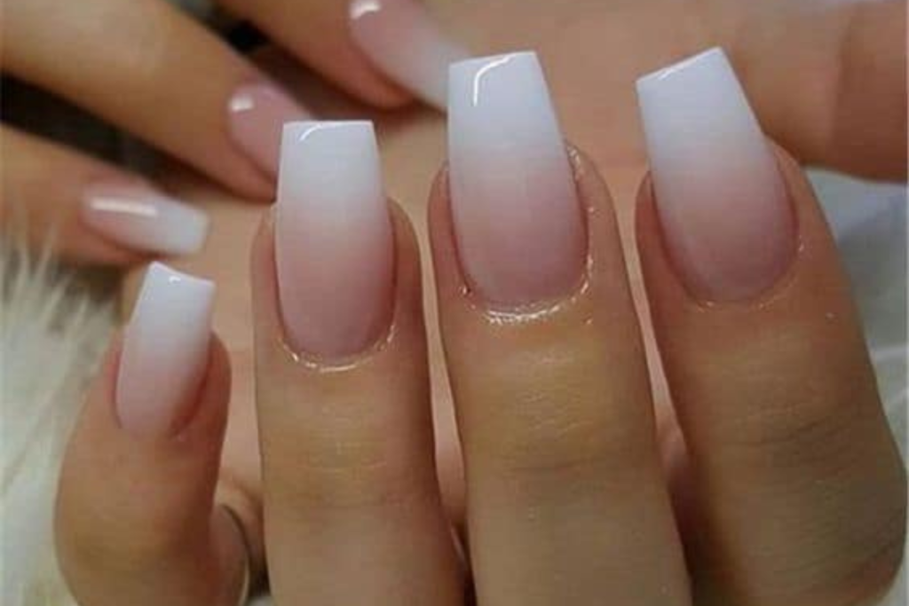 unhas de casamento ombré